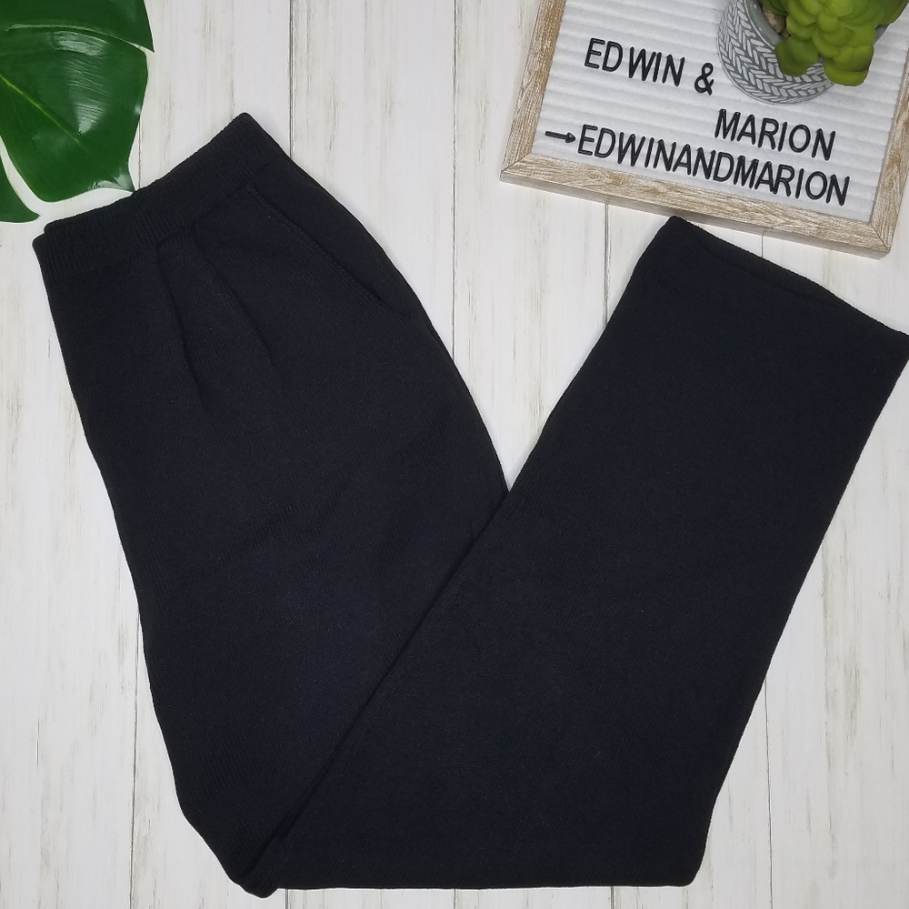 St. John Basics Black Santana Knit Pants